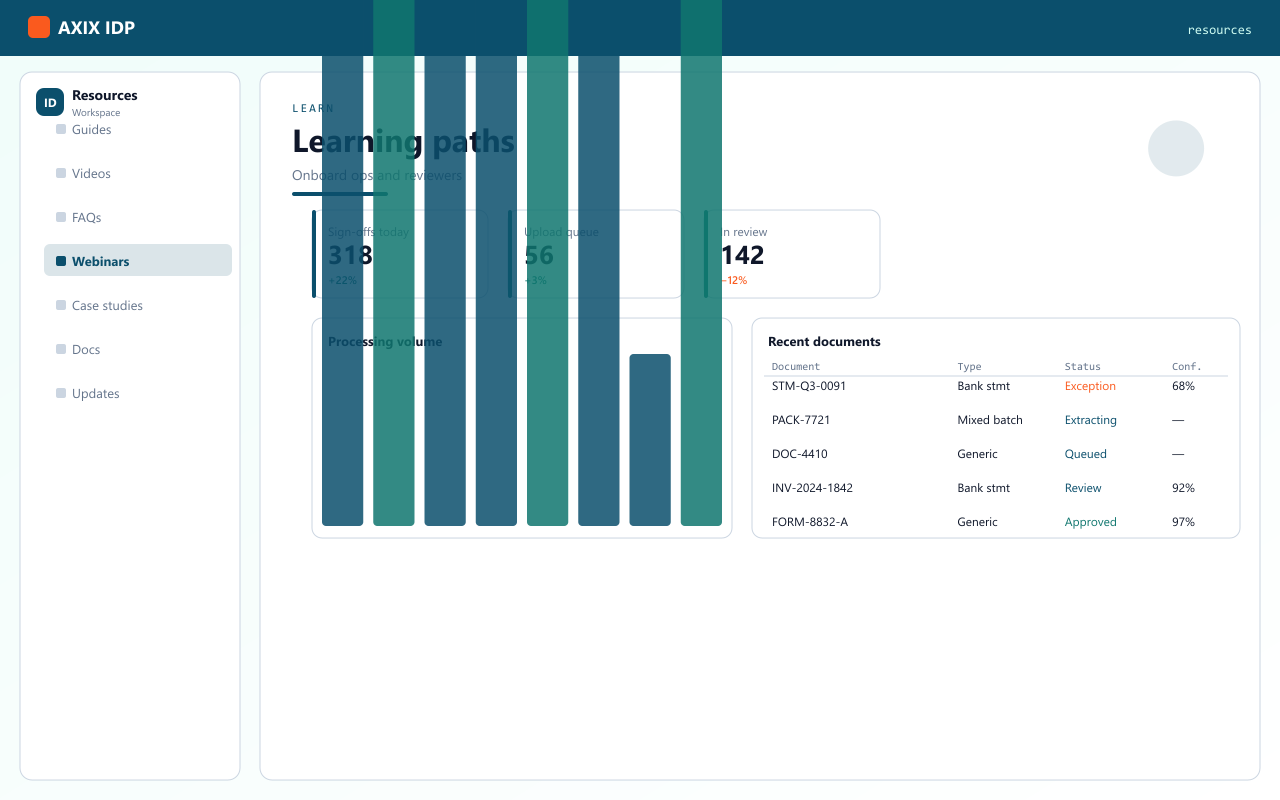Enablement around the AXIX IDP pipeline